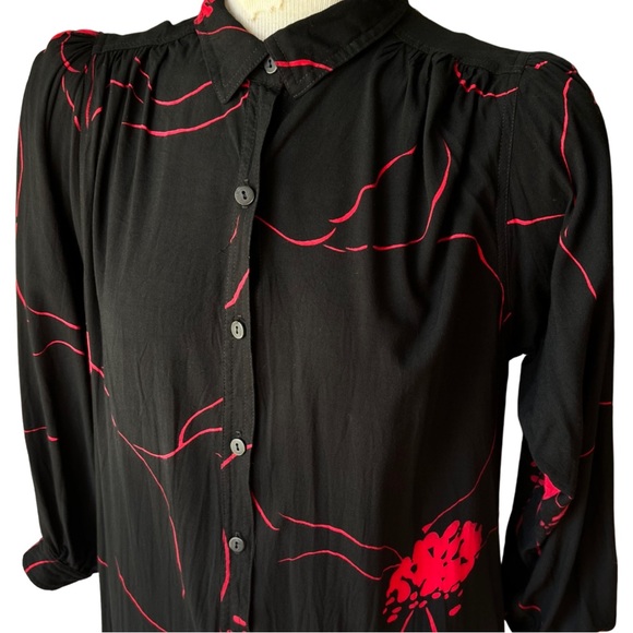 Chez California by Tandy vintage 80s floral shirt dress with drop waist - Picture 9 of 14